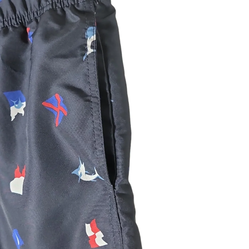 Nautica sailing flag quick dry swim trunks men's large navy beach shorts